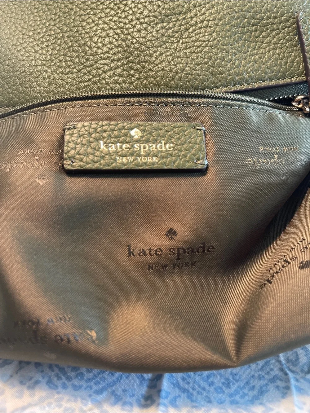 kate spade Olive Green Pebbled Leather Crossbody Bag